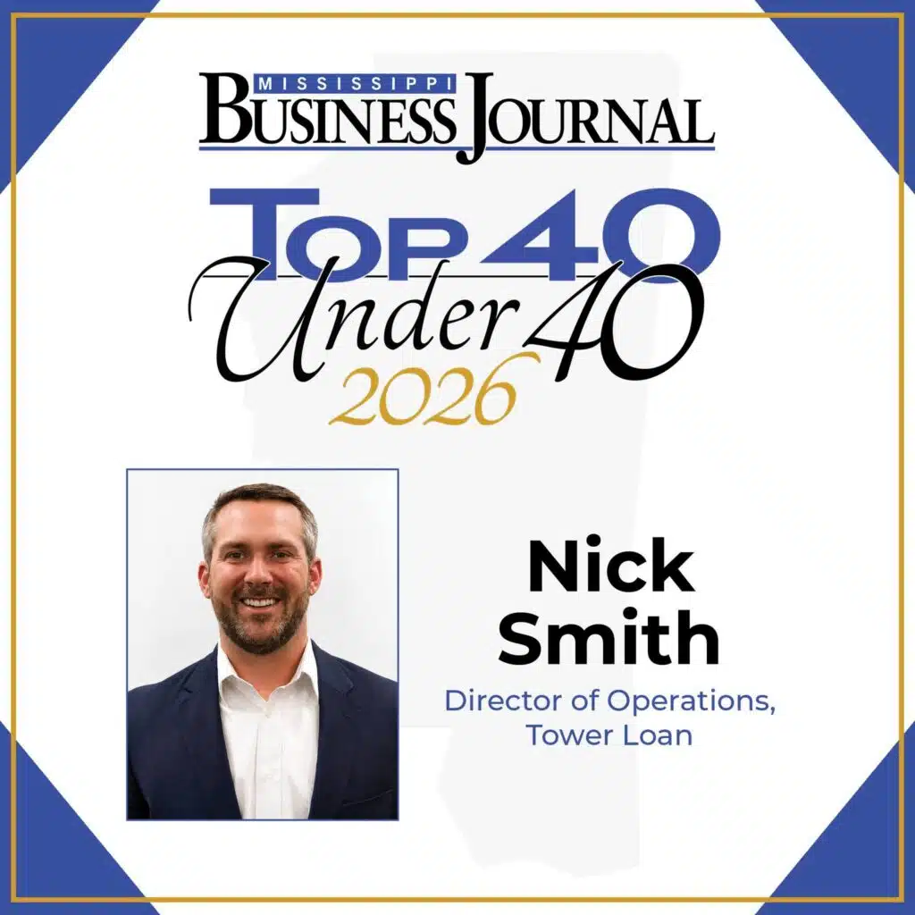 Nick Smith named to the 2026 Mississippi Business Journal Top 40 Under 40 1 Congratulations to Nick Smith on being named to the 2026 Mississippi Business Journal Top 40 Under 40 Class!